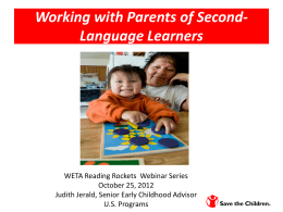 Working with Parents of Second