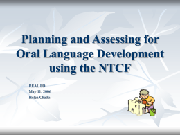 Planning and Assessing for Oral Language Development …