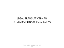LEGAL TRANSLATION – BEYOND THE PERSPECTIVE OF …