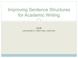 Improving Sentence Structures for Academic Writing