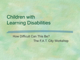Learning Disabilities - www.personal.psu.edu