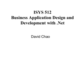 ISYS 512/812 Business Application Design and Development