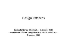 Design Patterns Christopher G. Lasater 2010