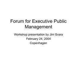 Forum for Executive Public Management