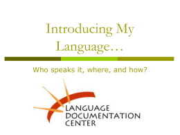Introducing my language…