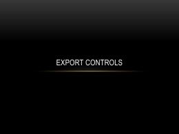 What are export controls?