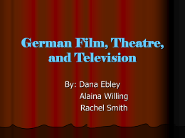 German Film, Theatre, and Television