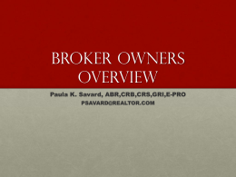 Brokerage Office Policy - The Massachusetts Association of