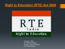 Right to Education (RTE) Act 2009