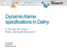 Dynamic-frame specifications in Dafny