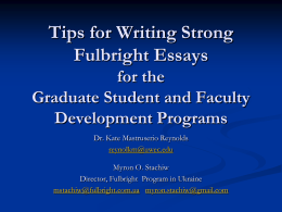 Tips for Writing Strong Fulbright Essays