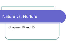 Nature vs. Nurture - Winston