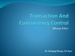 Transaction And Concurrency Control