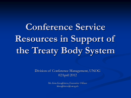 Conference Service Resources in Support of the Treaty …