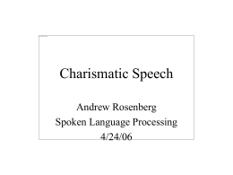 Charismatic Speech - Columbia University