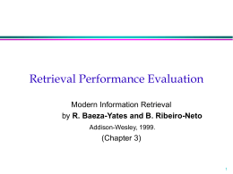 Retrieval Performance Evaluation
