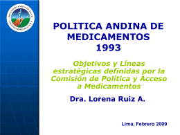 POLITICA ANDINA DE MEDICAMENTOS 1993
