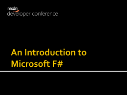 An Introduction to Microsoft F#