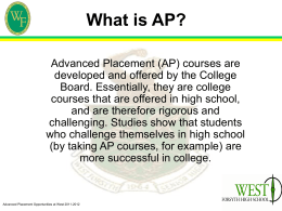 What is AP? Benefits of taking AP Comparison of AP to
