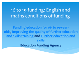 16 to 19 funding: English and maths conditions of funding