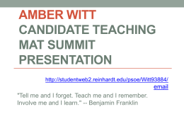 Candidate Teaching Summit Presentation