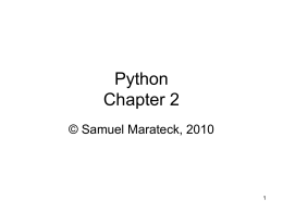 Python Chapter 2