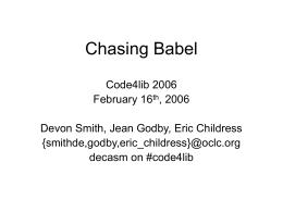 Chasing Babel