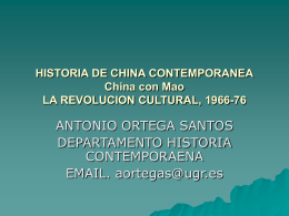 HISTORIA DE CHINA CONTEMPORANEA China con Mao …