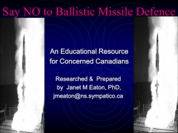 Canada-Say No to Missile Defence