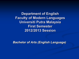 Centre for External Education Universiti Putra Malaysia