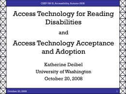 Access Technology for Reading Disabilities