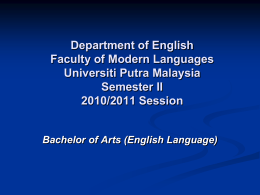 Centre for External Education Universiti Putra Malaysia