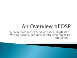 An Overview of DSP