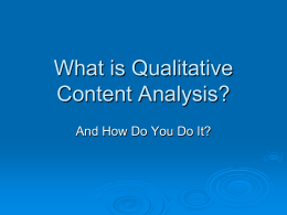 What is Qualitative Content Analysis