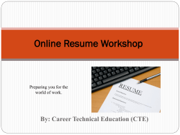 MSJC Online Resume Workshop