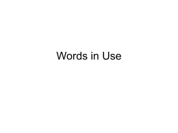 Words in Use