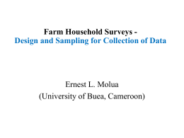 Applied Training 1: Farm Household Surveys: Design and