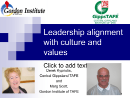Leadership alignment with culture and values