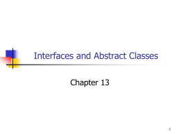 Interfaces and Abstract Classes