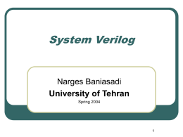 System Verilog - University of Tehran