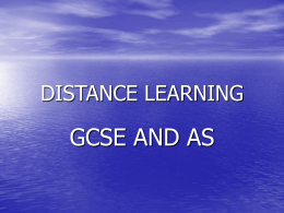 DISTANCE LEARNING - CambridgeSCP.com