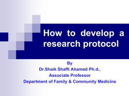 How to write a research protocol