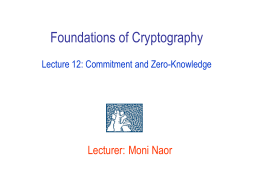 Foundations of Cryptography Lecture 2