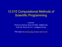 PowerPoint Presentation - 12.010 Computational Methods …