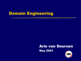 Domain Engineering - Delft University of Technology