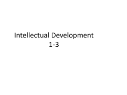 Intellectual Development 1-3