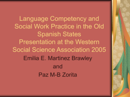 Language Competency and Social Work Practice in the …