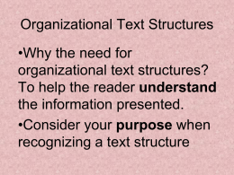 Organizational Text Structures