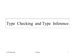 Type Checking - Wright State University