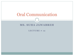Oral Communication - An-Najah National University
